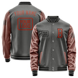 Custom Dark Grey Coral Red Jacket