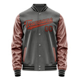 Custom Dark Grey Coral Red Jacket JA2020162017B31716