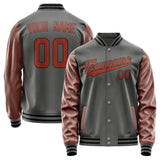 Custom Dark Grey Coral Red Jacket