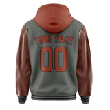 Custom Dark Grey Coral Red Jacket