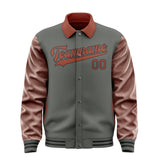 Custom Dark Grey Coral Red Jacket