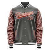 Custom Dark Grey Coral Red Jacket JA2020162018B31816