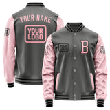 Custom Dark Grey Light Pink Jacket