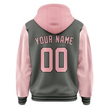 Custom Dark Grey Light Pink Jacket
