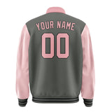 Custom Dark Grey Light Pink Jacket