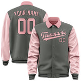 Custom Dark Grey Light Pink Jacket