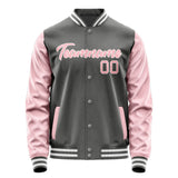 Custom Dark Grey Light Pink Jacket JA2020212018B21821