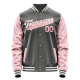 Custom Dark Grey Light Pink Jacket JA2020212018B31821