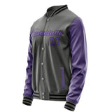 Custom Dark Grey Light Purple Jacket JA2020232017B21723