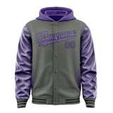Custom Dark Grey Light Purple Jacket