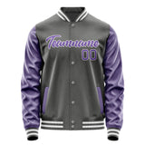 Custom Dark Grey Light Purple Jacket JA2020232018B21823