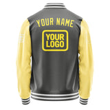 Custom Dark Grey Light Yellow Jacket JA202026201818262618