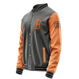 Custom Dark Grey Orange Jacket JA202028201717282817