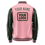 Custom Light Pink Dark Green Jacket JA212106211717060617