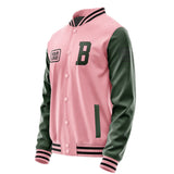 Custom Light Pink Dark Green Jacket JA212106211717060617