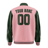 Custom Light Pink Dark Green Jacket