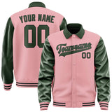 Custom Light Pink Dark Green Jacket