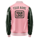 Custom Light Pink Dark Green Jacket JA212106211818060618