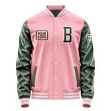 Custom Light Pink Dark Green Jacket JA212106211818060618