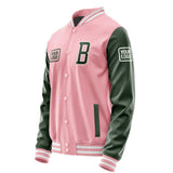 Custom Light Pink Dark Green Jacket JA212106211818060618