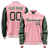 Custom Light Pink Dark Green Jacket