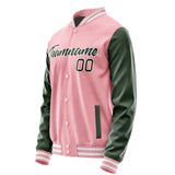 Custom Light Pink Dark Green Jacket JA2121062118B21806