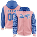Custom Light Pink Sky Blue Jacket