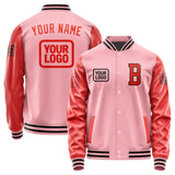 Custom Light Pink Orange Red Jacket