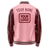 Custom Light Pink Crimson Red Jacket JA212115211717151517