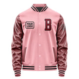 Custom Light Pink Crimson Red Jacket JA212115211717151517