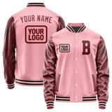 Custom Light Pink Crimson Red Jacket