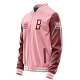 Custom Light Pink Crimson Red Jacket JA212115211818151518
