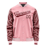 Custom Light Pink Crimson Red Jacket JA2121152118B31815