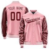 Custom Light Pink Crimson Red Jacket