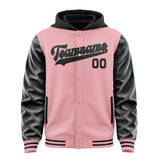 Custom Light Pink Black Jacket