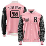 Custom Light Pink Black Jacket