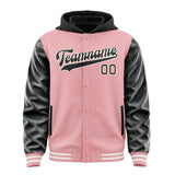 Custom Light Pink Black Jacket