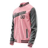 Custom Light Pink Dark Grey Jacket JA2121202117B31720