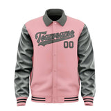Custom Light Pink Dark Grey Jacket