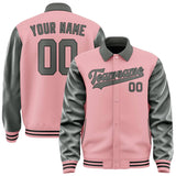 Custom Light Pink Dark Grey Jacket