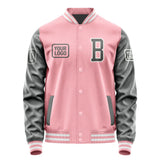 Custom Light Pink Dark Grey Jacket JA212120211818202018