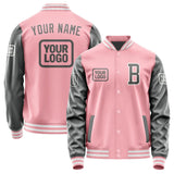 Custom Light Pink Dark Grey Jacket