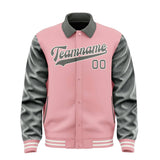 Custom Light Pink Dark Grey Jacket