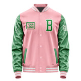 Custom Light Pink Emerald Green Jacket JA212124211818242418