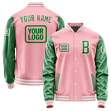 Custom Light Pink Emerald Green Jacket