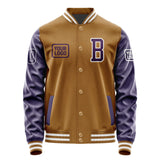 Custom Khaki Purple Jacket JA222207221818070718