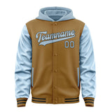 Custom Khaki Light Blue Jacket