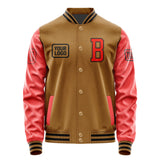 Custom Khaki Orange Red Jacket JA222212221717121217