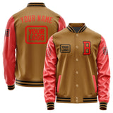 Custom Khaki Orange Red Jacket