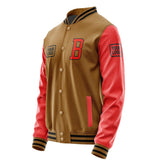 Custom Khaki Orange Red Jacket JA222212221717121217